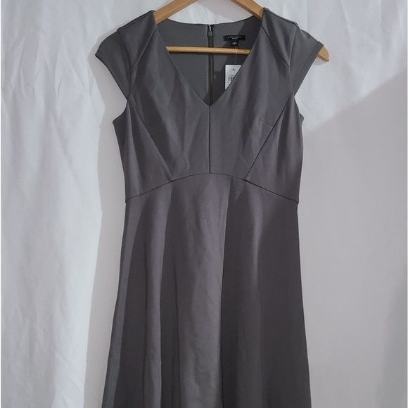 Ann Taylor Petite Gray Sleeveless Dress - Picture 1 of 5